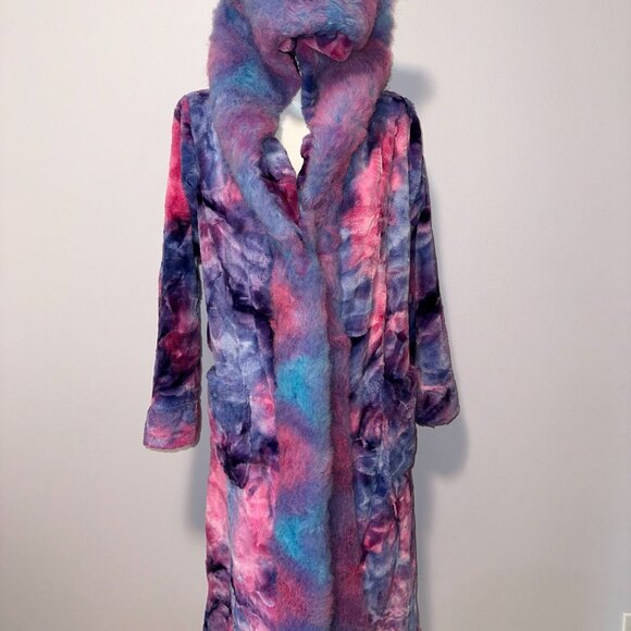 Spirit Hoods Cotton Candy Faux Fur Jacket Ears Hooded Womens Small Rave Club - Picture 11 of 11